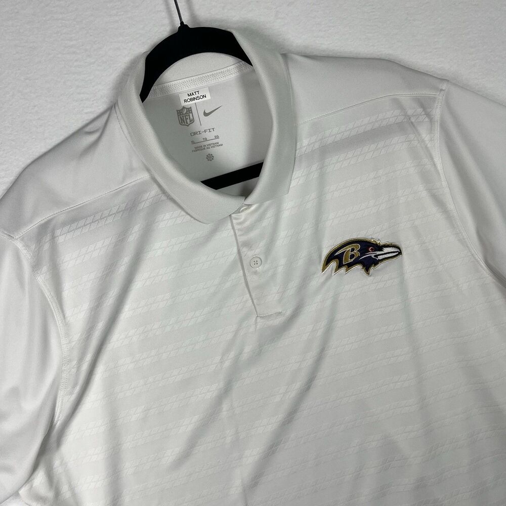 Nike Baltimore Ravens NFL Sideline Coach Victory Polo Mens XL White Purple XL